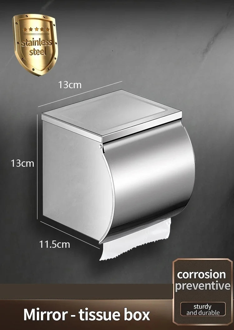 Stainless Steel Paper Towel and Toilet Paper Holder