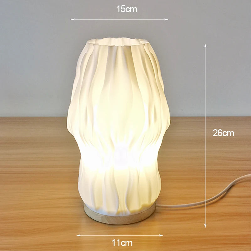 Sculptural Pleated Table Lamp