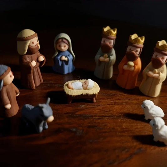Mini Nativity Scene in Tin Box