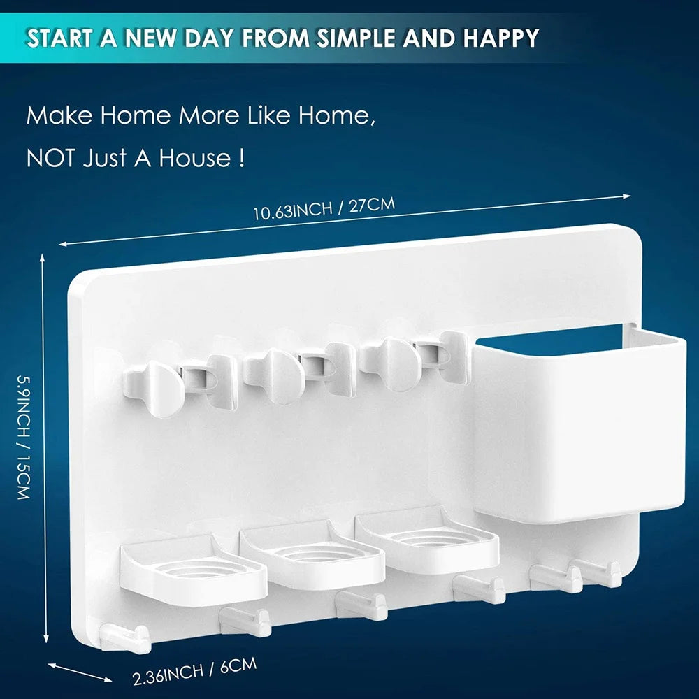 Wall Mounted Electric Toothbrush Holder & Bathroom Organizer