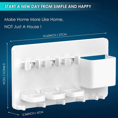 Wall Mounted Electric Toothbrush Holder & Bathroom Organizer
