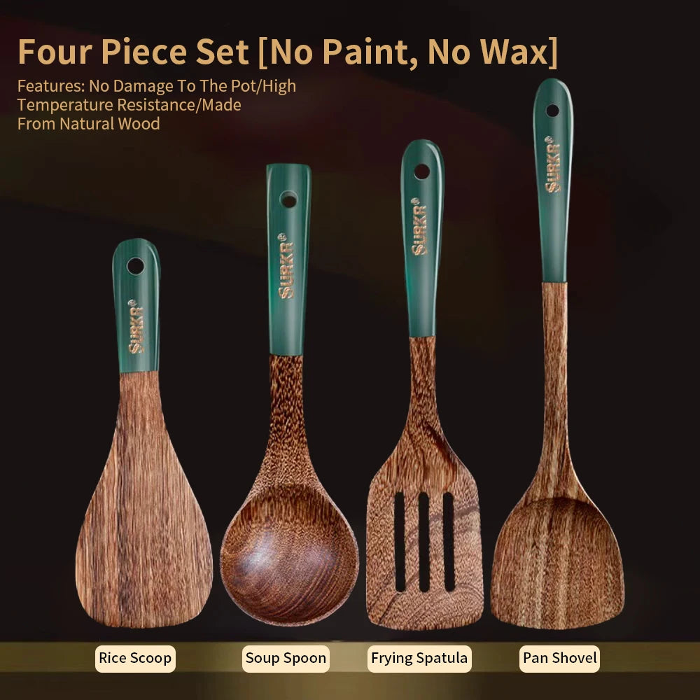 Natural Wood Kitchen Utensil Set