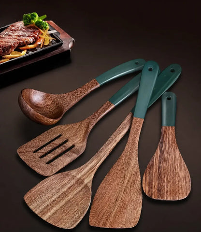 Natural Wood Kitchen Utensil Set