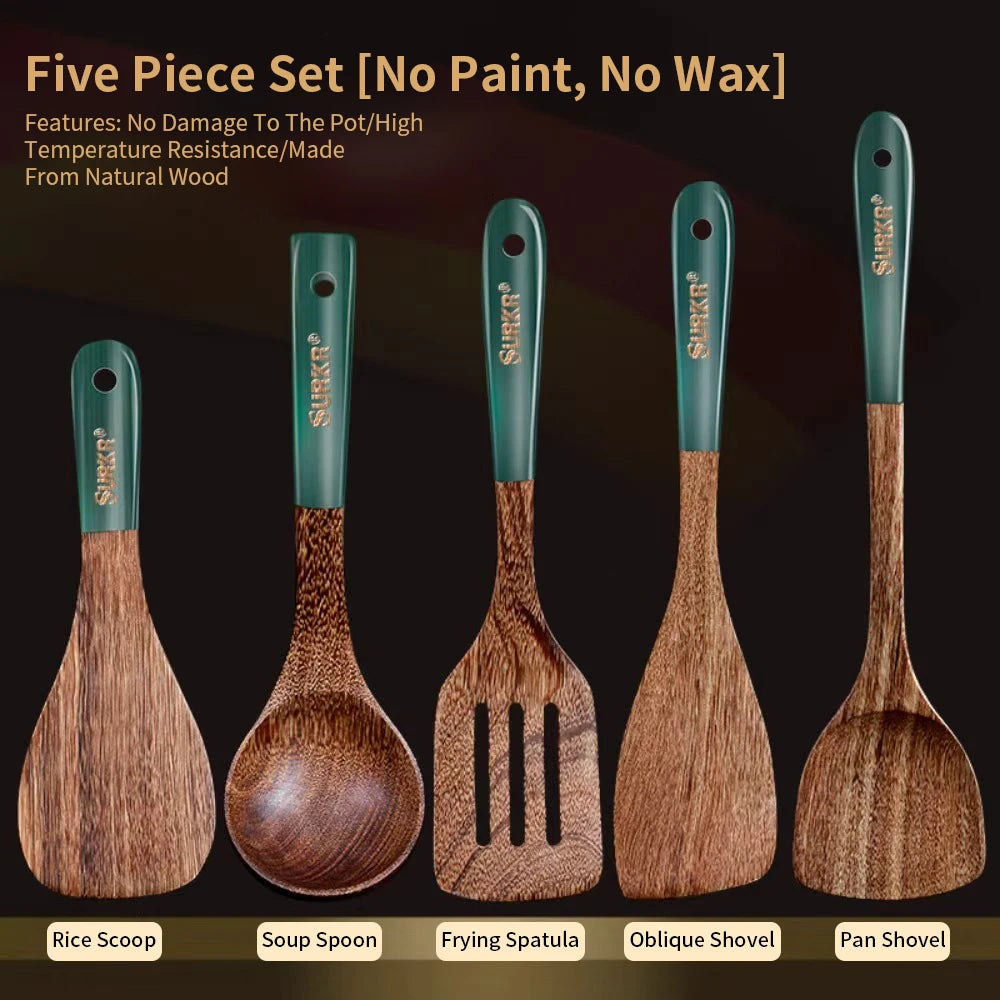 Natural Wood Kitchen Utensil Set