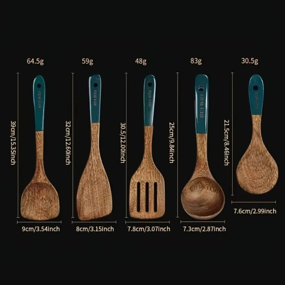 Natural Wood Kitchen Utensil Set