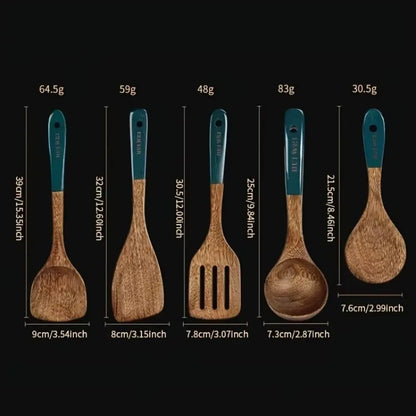 Natural Wood Kitchen Utensil Set