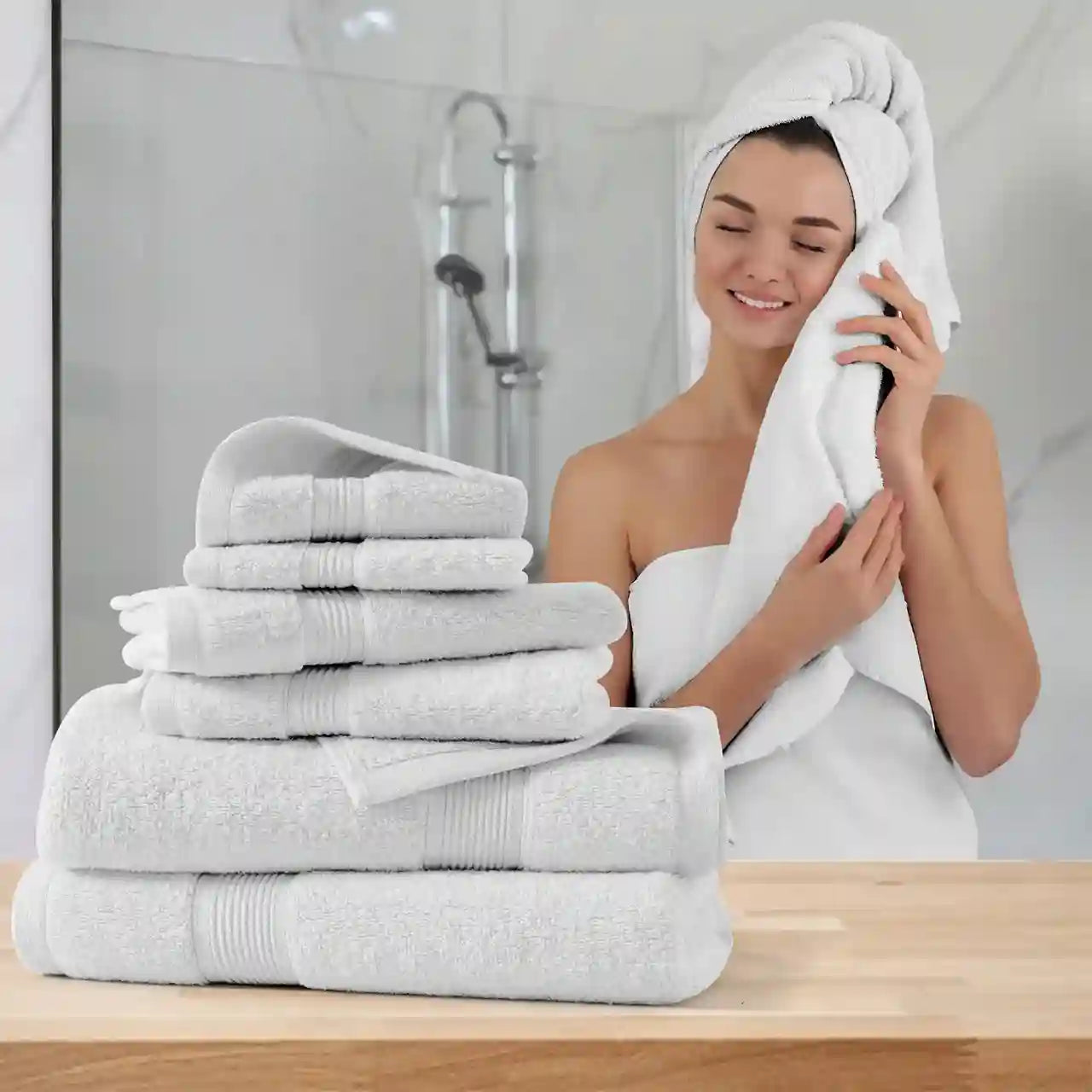 6-Piece Cotton Bath Towel Set