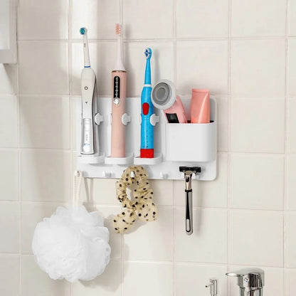 Wall Mounted Electric Toothbrush Holder & Bathroom Organizer