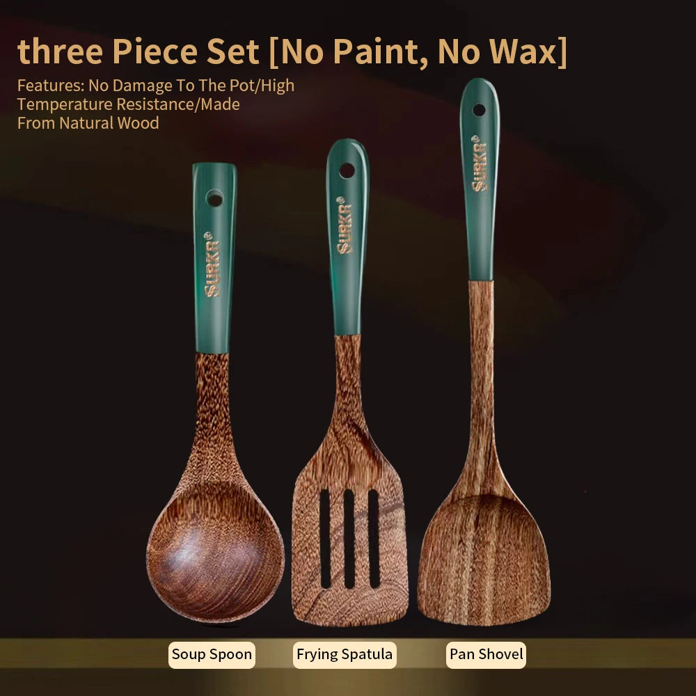 Natural Wood Kitchen Utensil Set