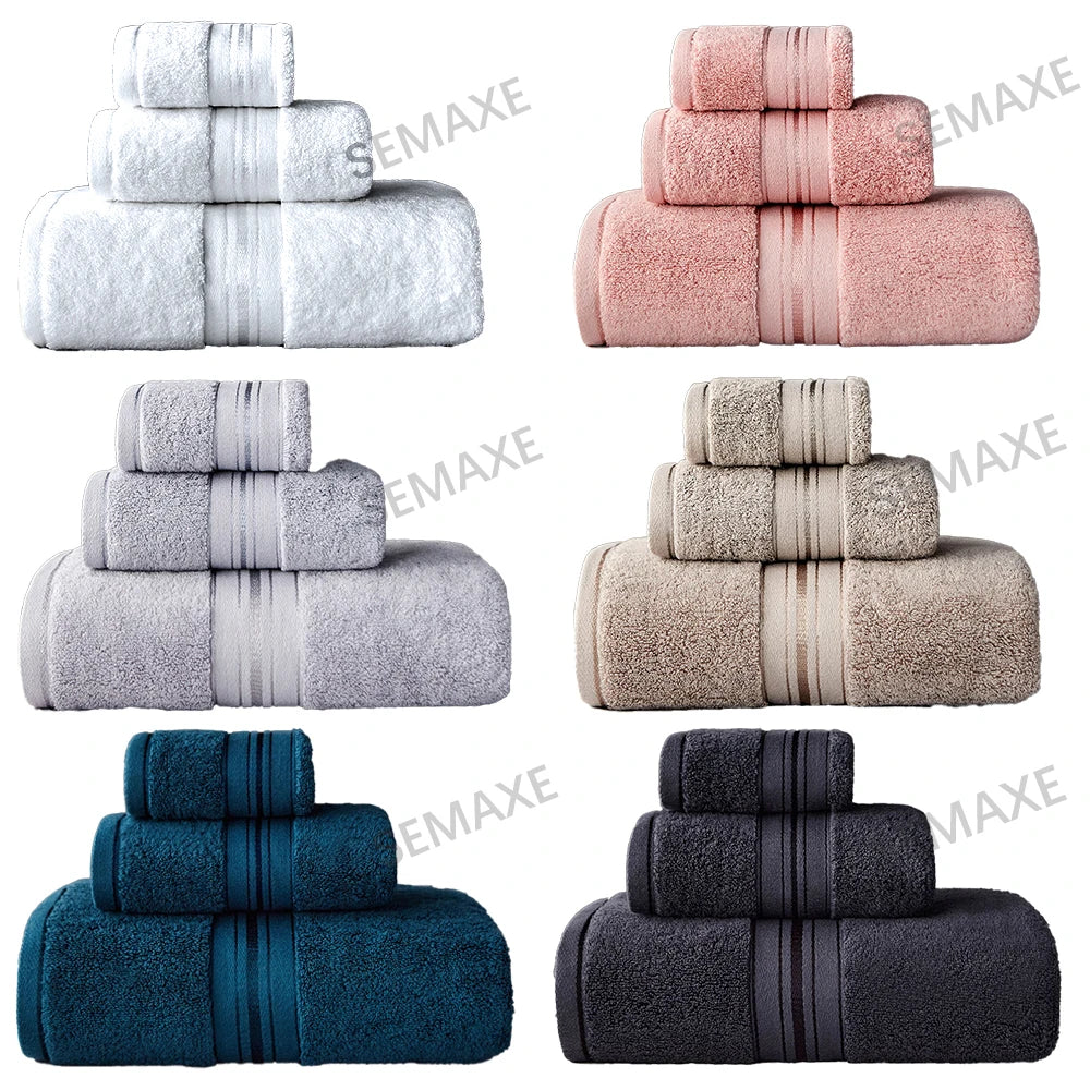 Bath towel set 100% cotton soft super absorbent towel face/thick and large bath towel bathroom hotel sauna