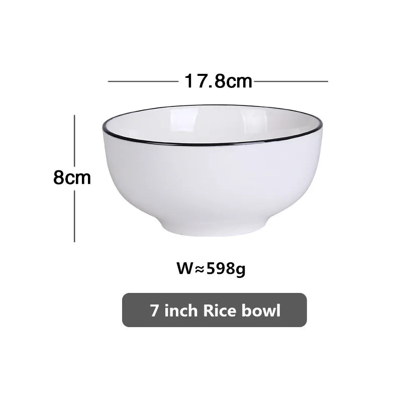 Black-Rim Ceramic Tableware