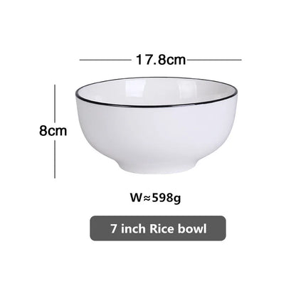 Black-Rim Ceramic Tableware