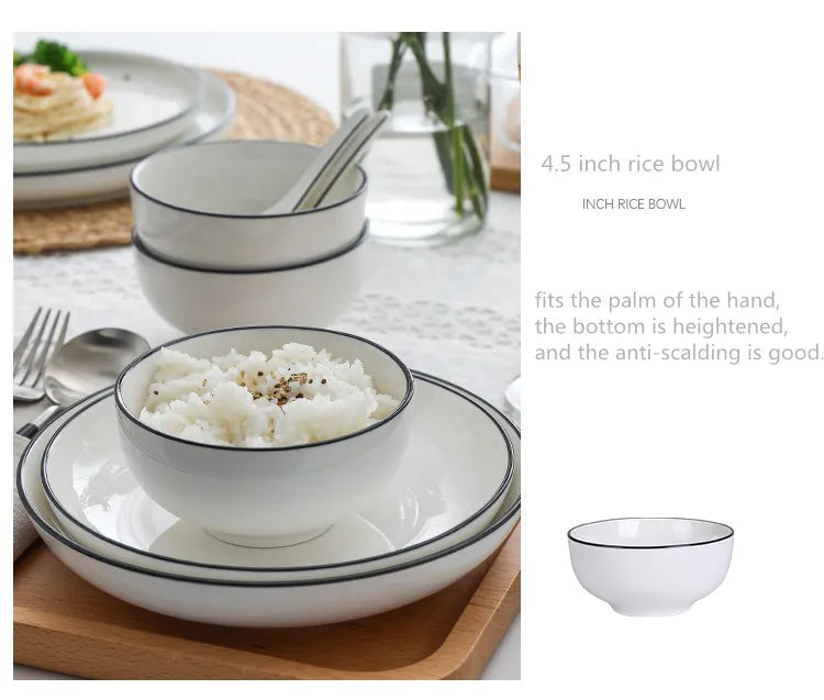 Black-Rim Ceramic Tableware