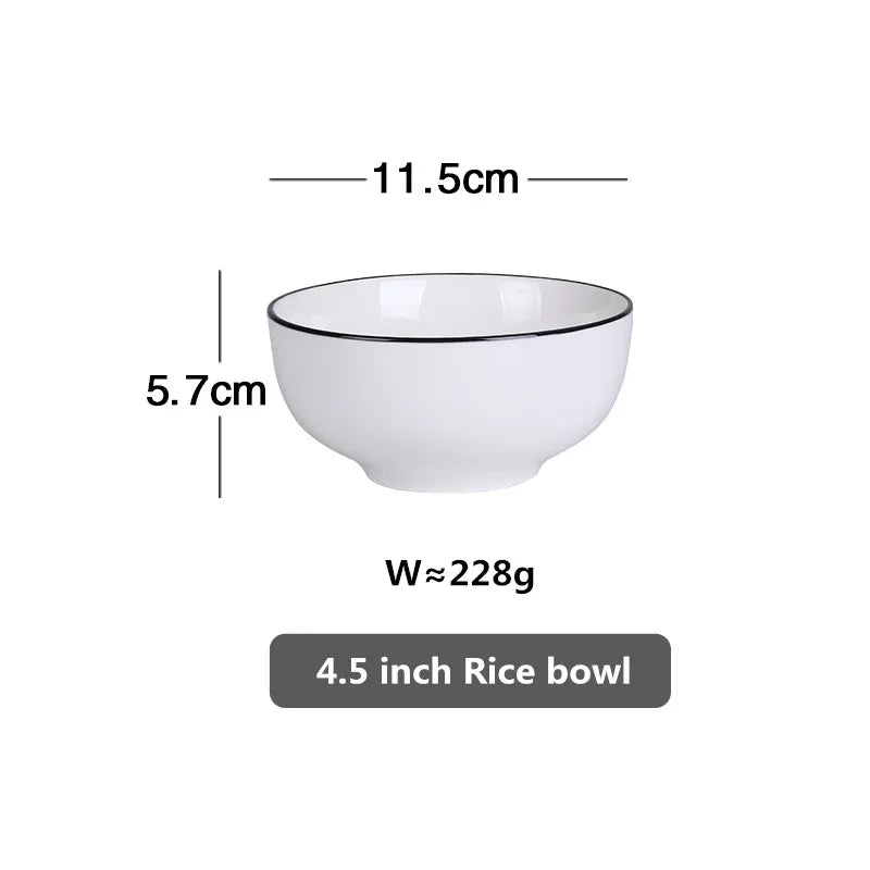 Black-Rim Ceramic Tableware