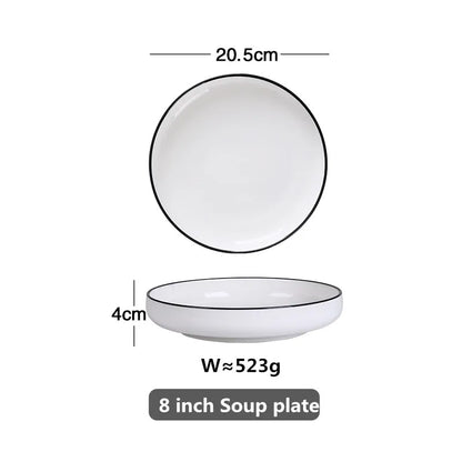 Black-Rim Ceramic Tableware