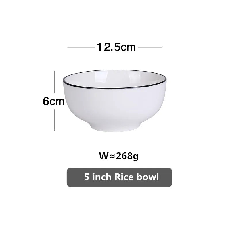 Black-Rim Ceramic Tableware