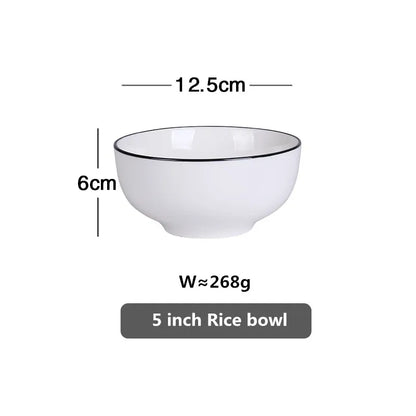Black-Rim Ceramic Tableware