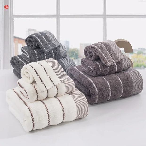 3 Pieces Towel Set - 2 Face and 1 Bath Towels