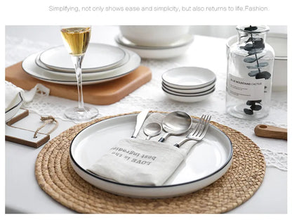 Black-Rim Ceramic Tableware