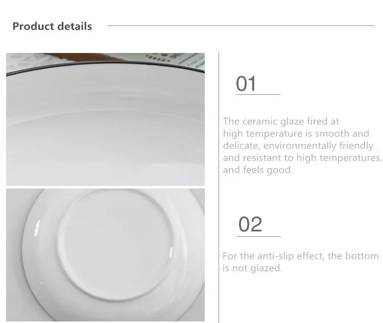 Black-Rim Ceramic Tableware