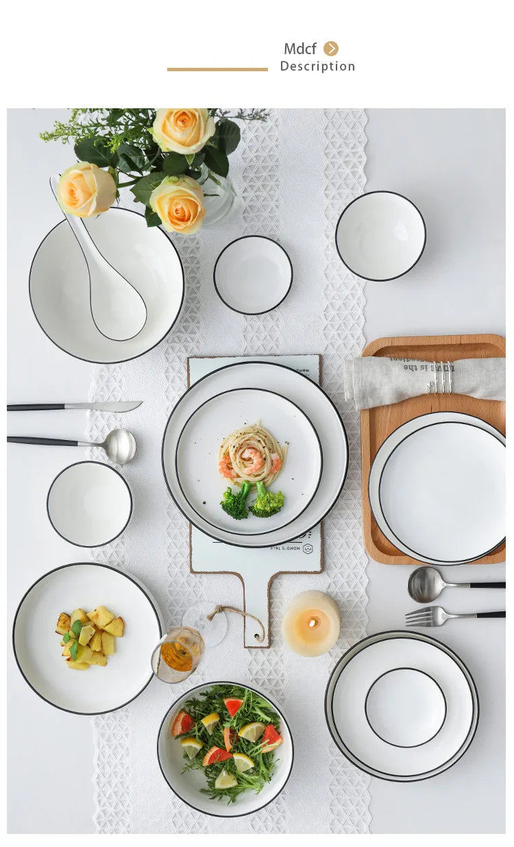 Black-Rim Ceramic Tableware