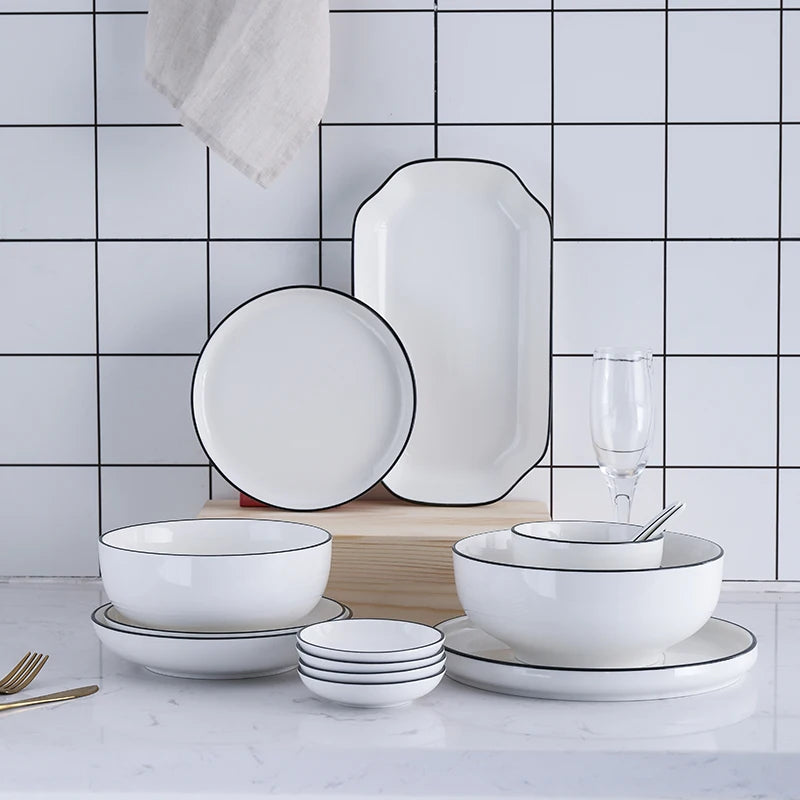 Black-Rim Ceramic Tableware