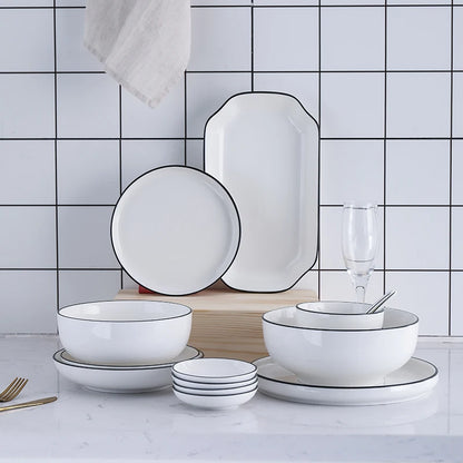 Black-Rim Ceramic Tableware
