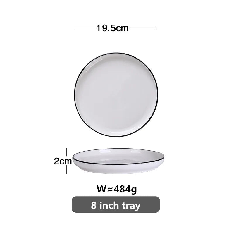 Black-Rim Ceramic Tableware