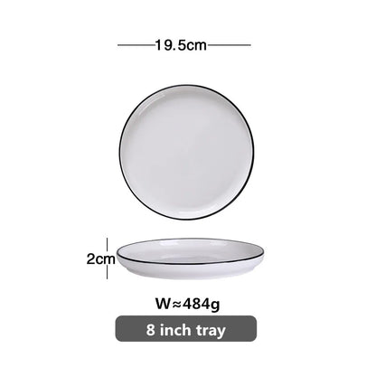 Black-Rim Ceramic Tableware