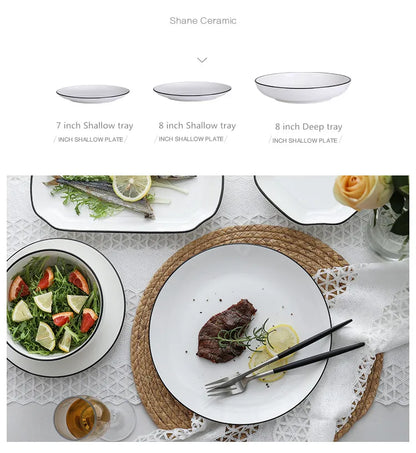 Black-Rim Ceramic Tableware
