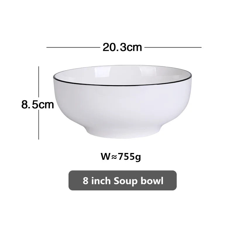 Black-Rim Ceramic Tableware