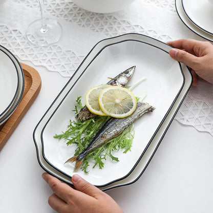 Black-Rim Ceramic Tableware