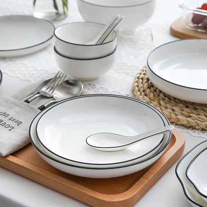 Black-Rim Ceramic Tableware