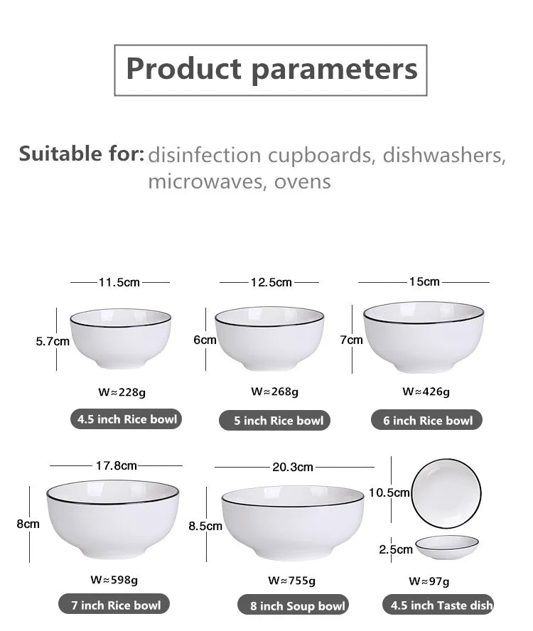 Black-Rim Ceramic Tableware