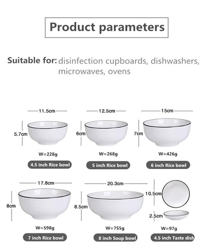 Black-Rim Ceramic Tableware