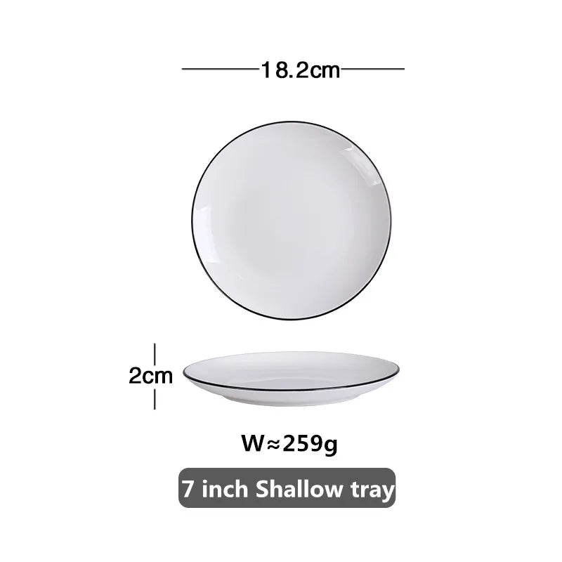 Black-Rim Ceramic Tableware