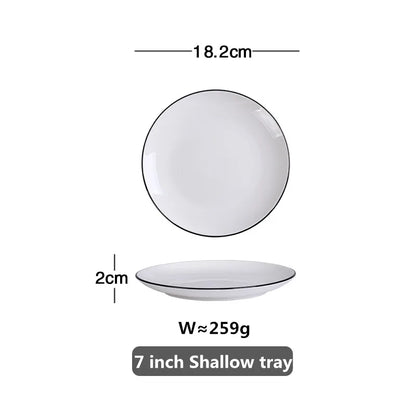 Black-Rim Ceramic Tableware