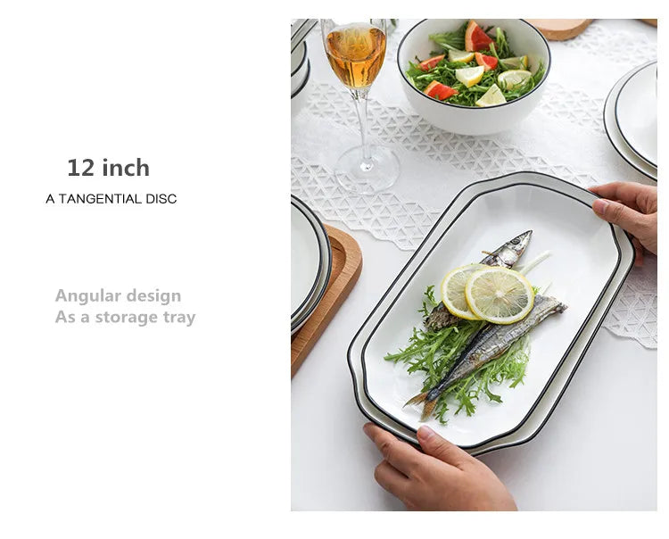 Black-Rim Ceramic Tableware