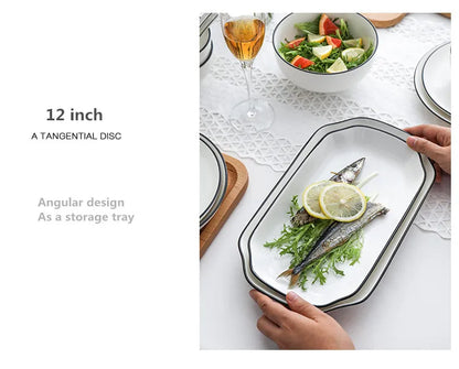 Black-Rim Ceramic Tableware