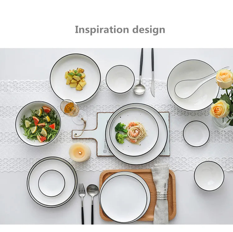 Black-Rim Ceramic Tableware
