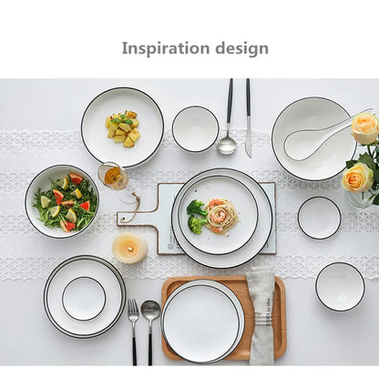 Black-Rim Ceramic Tableware