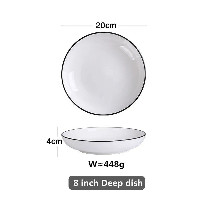 Black-Rim Ceramic Tableware