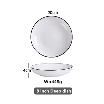 Black-Rim Ceramic Tableware