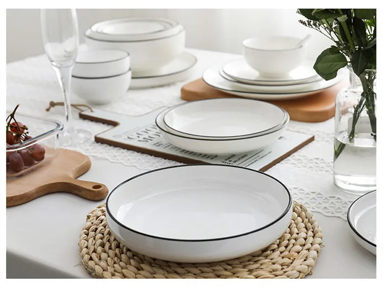 Black-Rim Ceramic Tableware