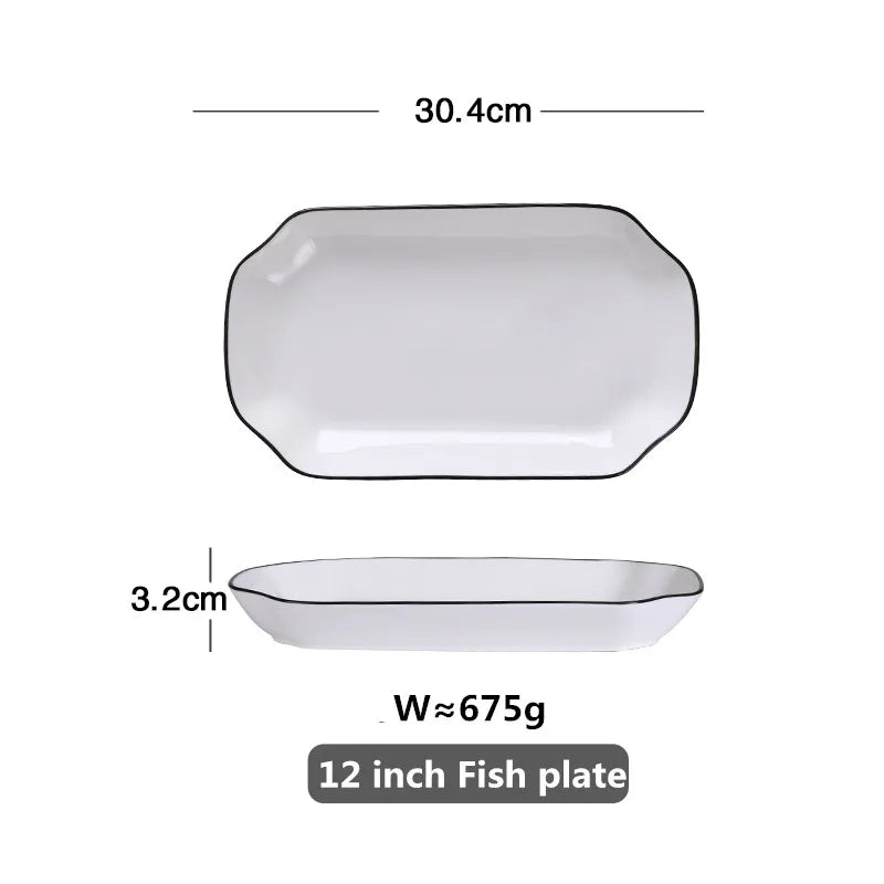 Black-Rim Ceramic Tableware