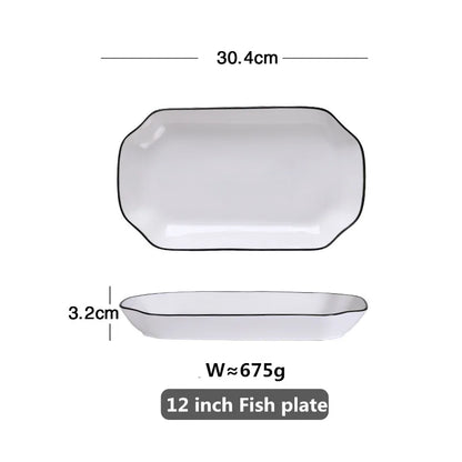 Black-Rim Ceramic Tableware