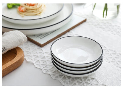 Black-Rim Ceramic Tableware