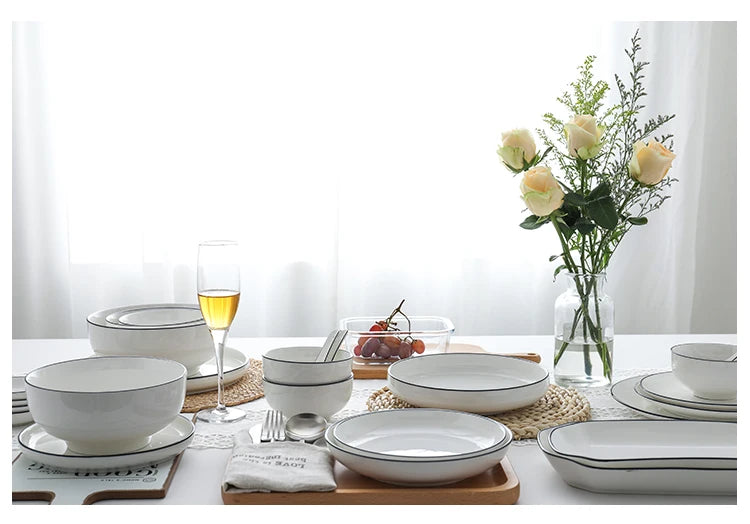 Black-Rim Ceramic Tableware
