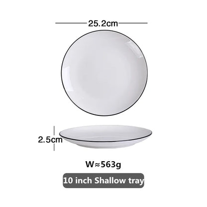 Black-Rim Ceramic Tableware