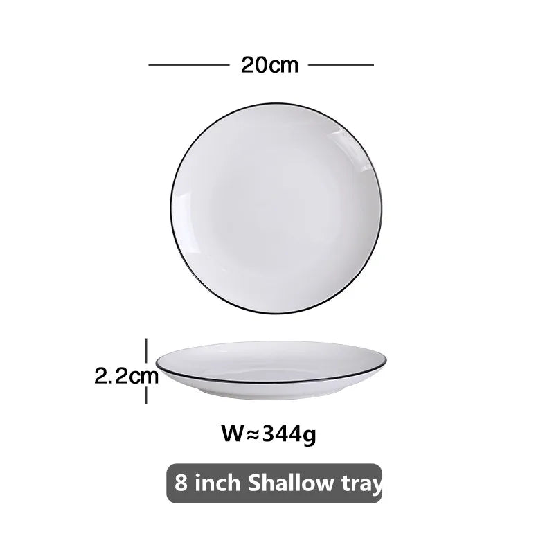Black-Rim Ceramic Tableware